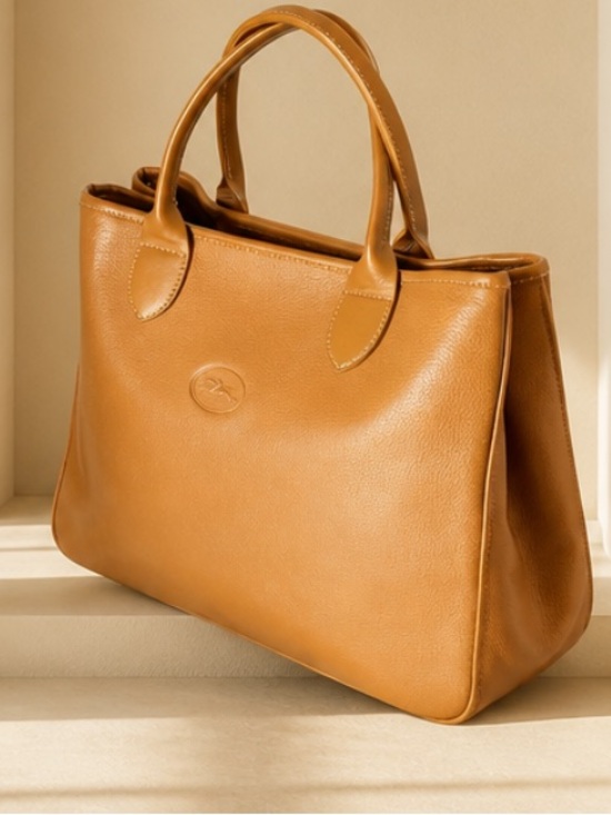Longchamp Handbags - Longchamp Rozo Cognac Leather Structured Top-Handle Tote.